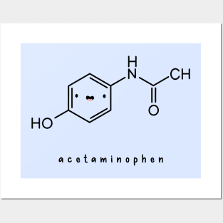 Kawaii Acetaminophen Paracetamol Chemical Structure Posters and Art